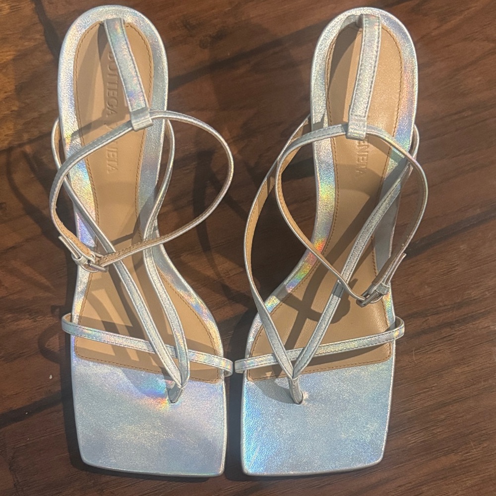 Bottega Veneta Gold Strappy Heels